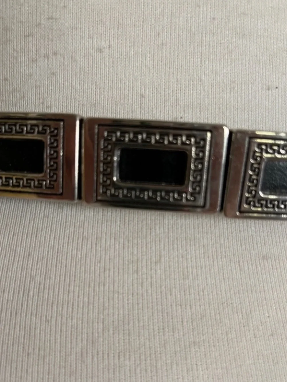 Black And Silver Leather Belt